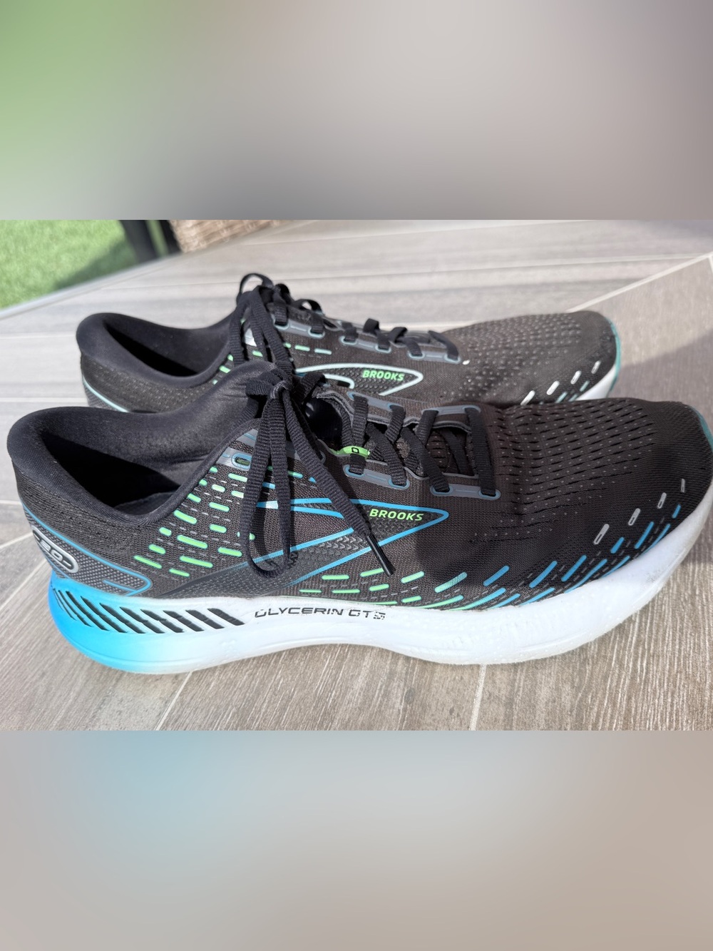 Brooks Men's Glycerin GTS Black with Teal & Mint Accents